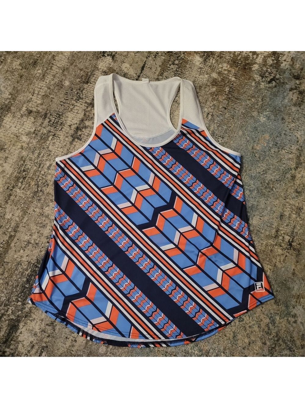 Fila Blue and Orange Geometric Tank Top Size XL - Picture 1 of 3